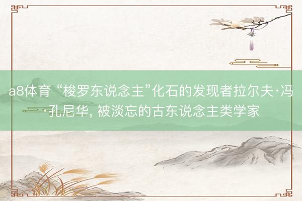 a8体育 “梭罗东说念主”化石的发现者拉尔夫·冯·孔尼华, 被淡忘的古东说念主类学家