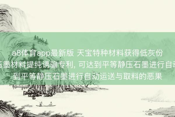 a8体育app最新版 天宝特种材料获得低灰份半导体热场等静压石墨材料提纯诱骗专利, 可达到平等静压石墨进行自动运送与取料的恶果