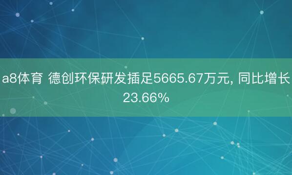 a8体育 德创环保研发插足5665.67万元, 同比增长23.66%